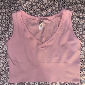 Chic Pink V-Neck Crop Top